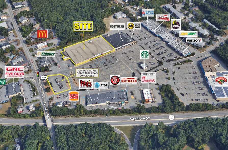 875-977 Merriam Ave, Leominster, MA for lease - Aerial - Image 1 of 6