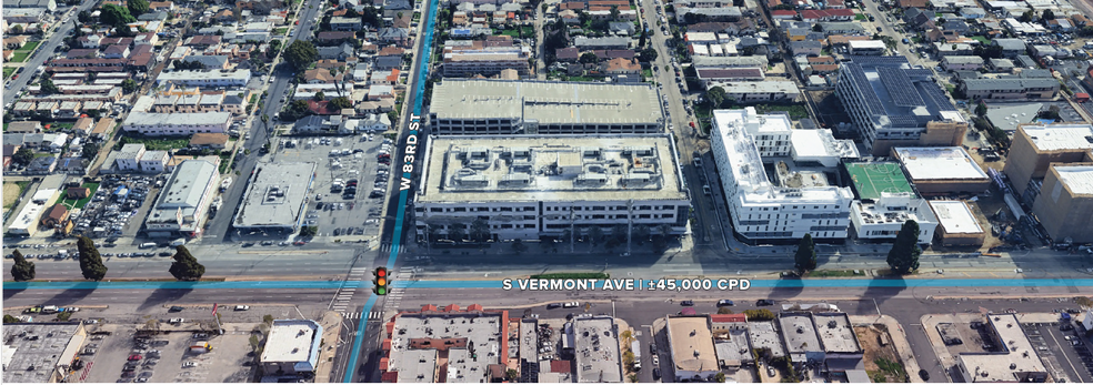 8300-8400 S Vermont Ave, Los Angeles, CA for lease - Aerial - Image 2 of 4