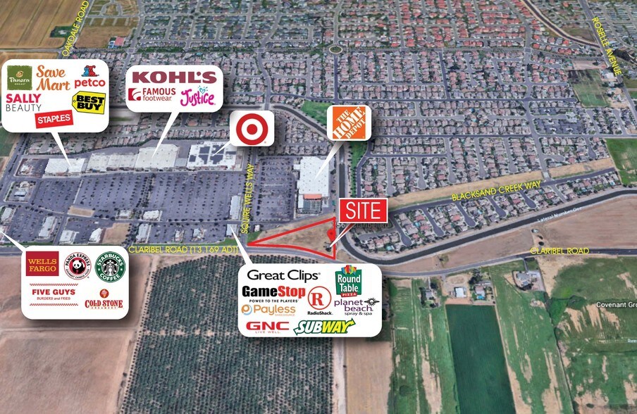 2561 Claribel Rd, Modesto, CA 95357 2.11 AC Land Adjacent to Shopping