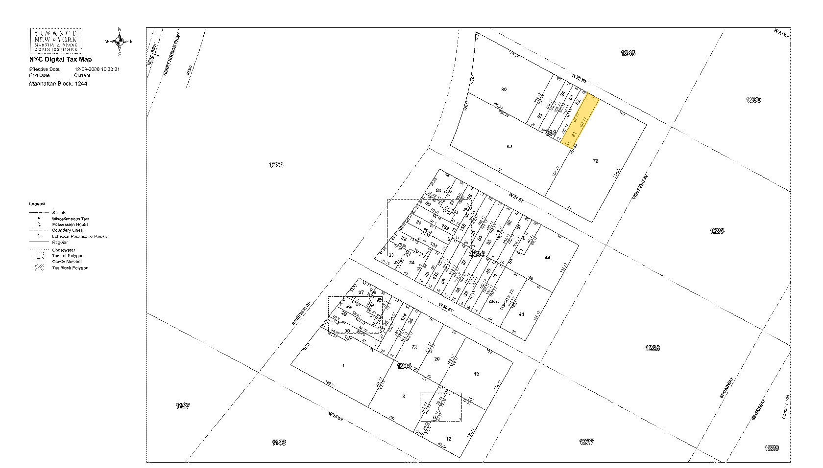 308 W 82nd St, New York, NY for sale Plat Map- Image 1 of 1