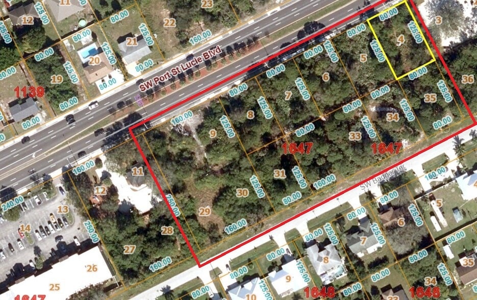 SW Port Saint Lucie Blvd 560 Feet Frontage by 250 Feet Deep, Port Saint Lucie, FL for sale Aerial- Image 1 of 5