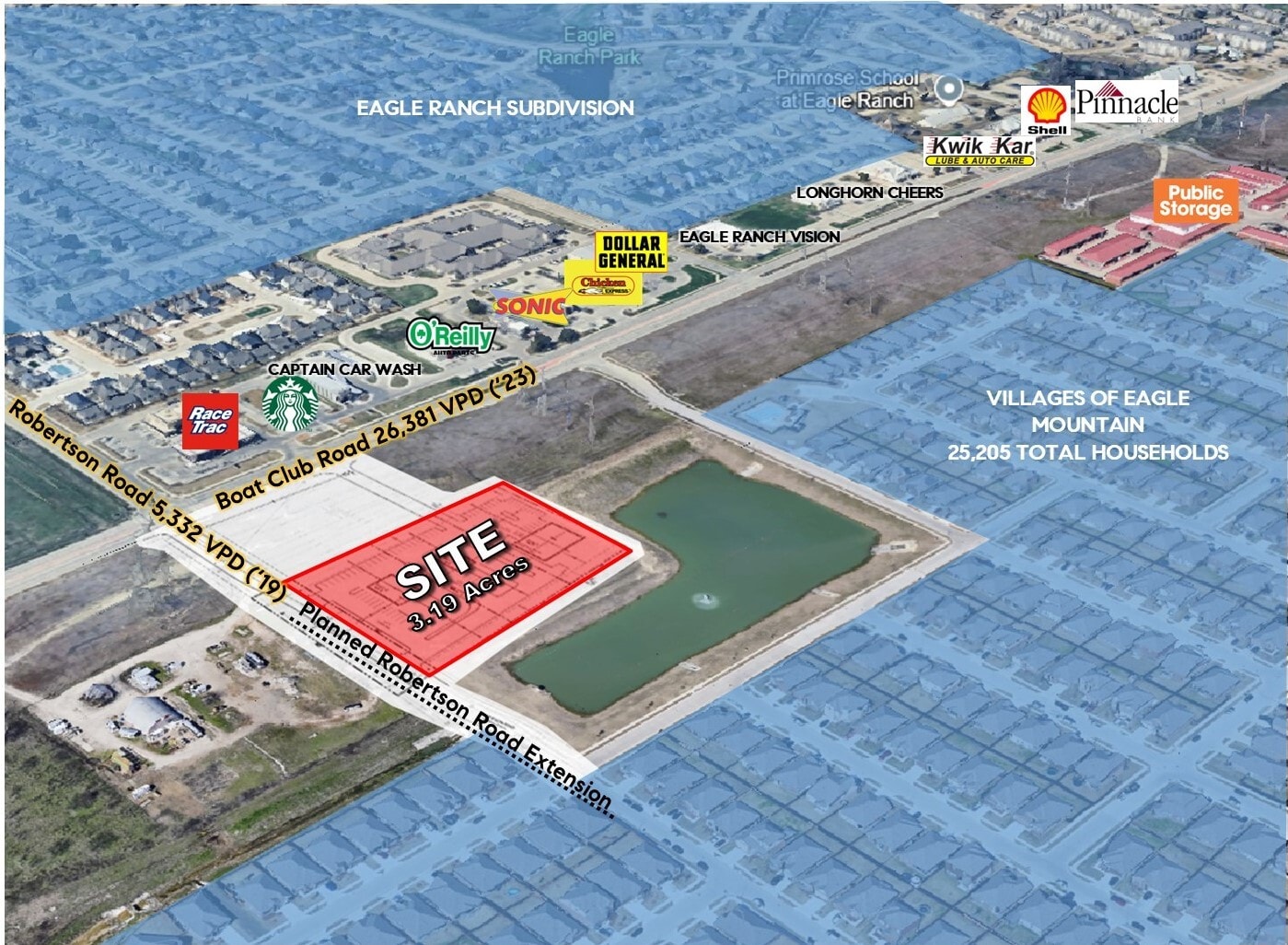 NEC Boat Club Rd & Robertson rd, Fort Worth, TX for sale Aerial- Image 1 of 2