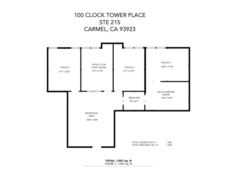 100 Clock Tower Pl, Carmel, CA for lease Floor Plan- Image 1 of 7