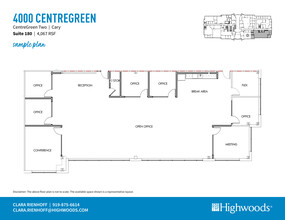 2000 CentreGreen Way, Cary, NC for lease Floor Plan- Image 2 of 3