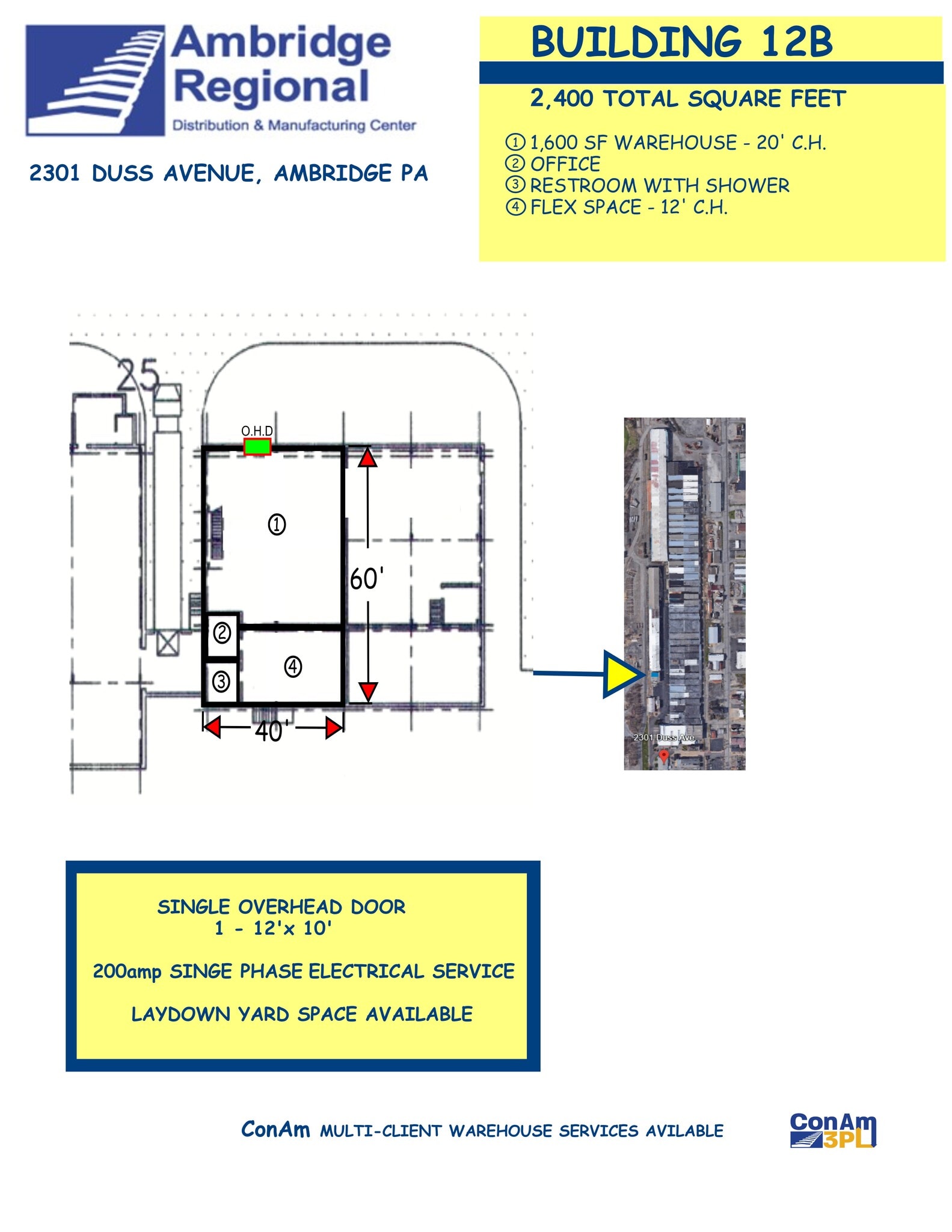 2301 Duss Ave, Ambridge, PA for lease Site Plan- Image 1 of 1