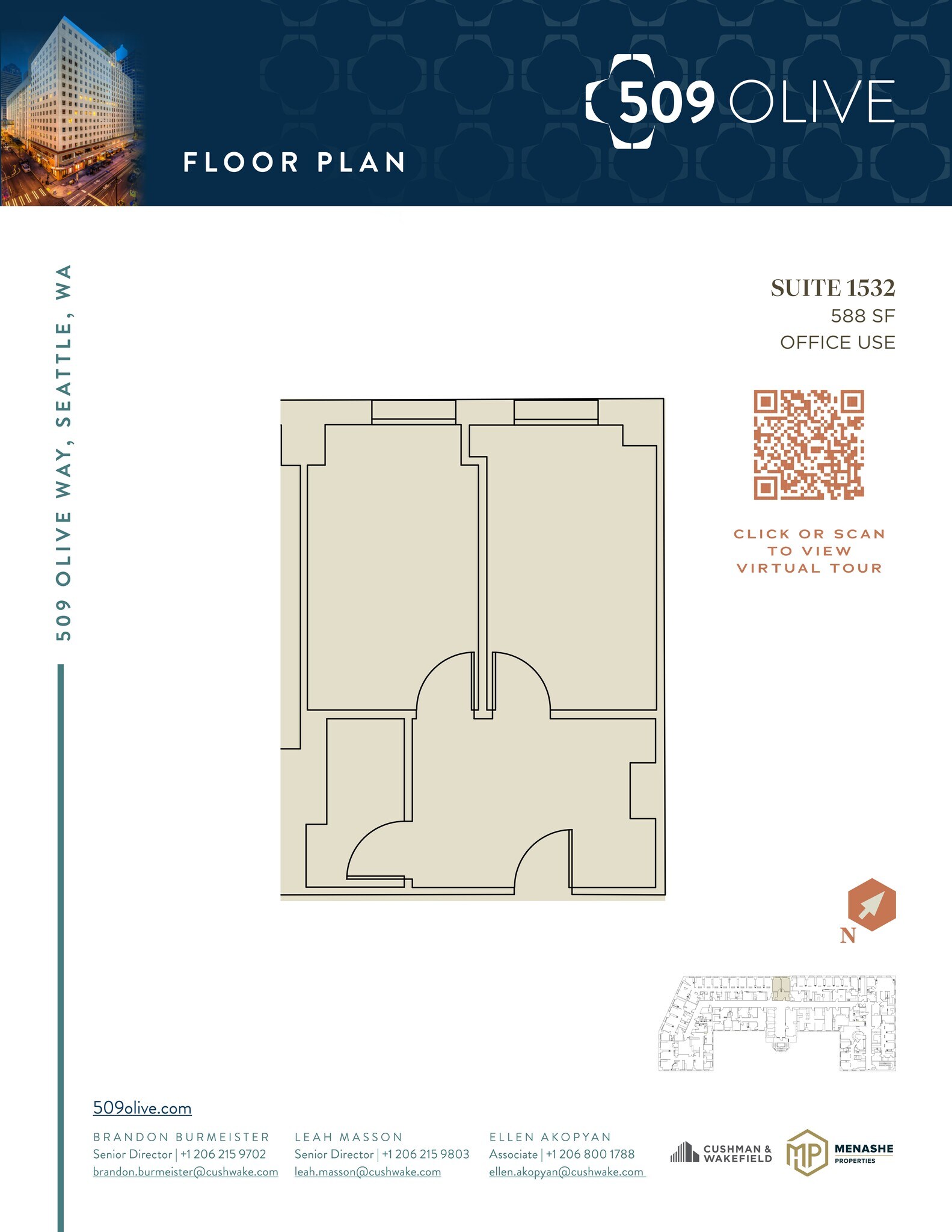 509 Olive Way, Seattle, WA for lease Floor Plan- Image 1 of 1