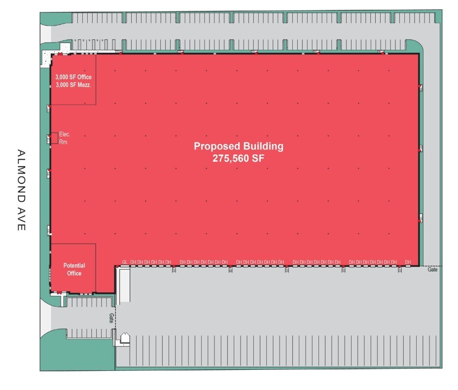 9845 Almond Ave, Fontana, CA for lease Site Plan- Image 1 of 1