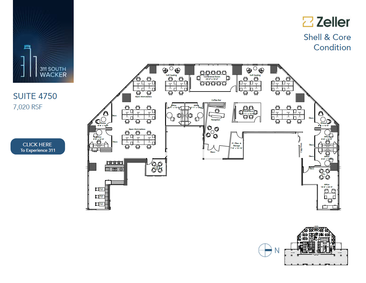 311 S Wacker Dr, Chicago, IL for lease Floor Plan- Image 1 of 2