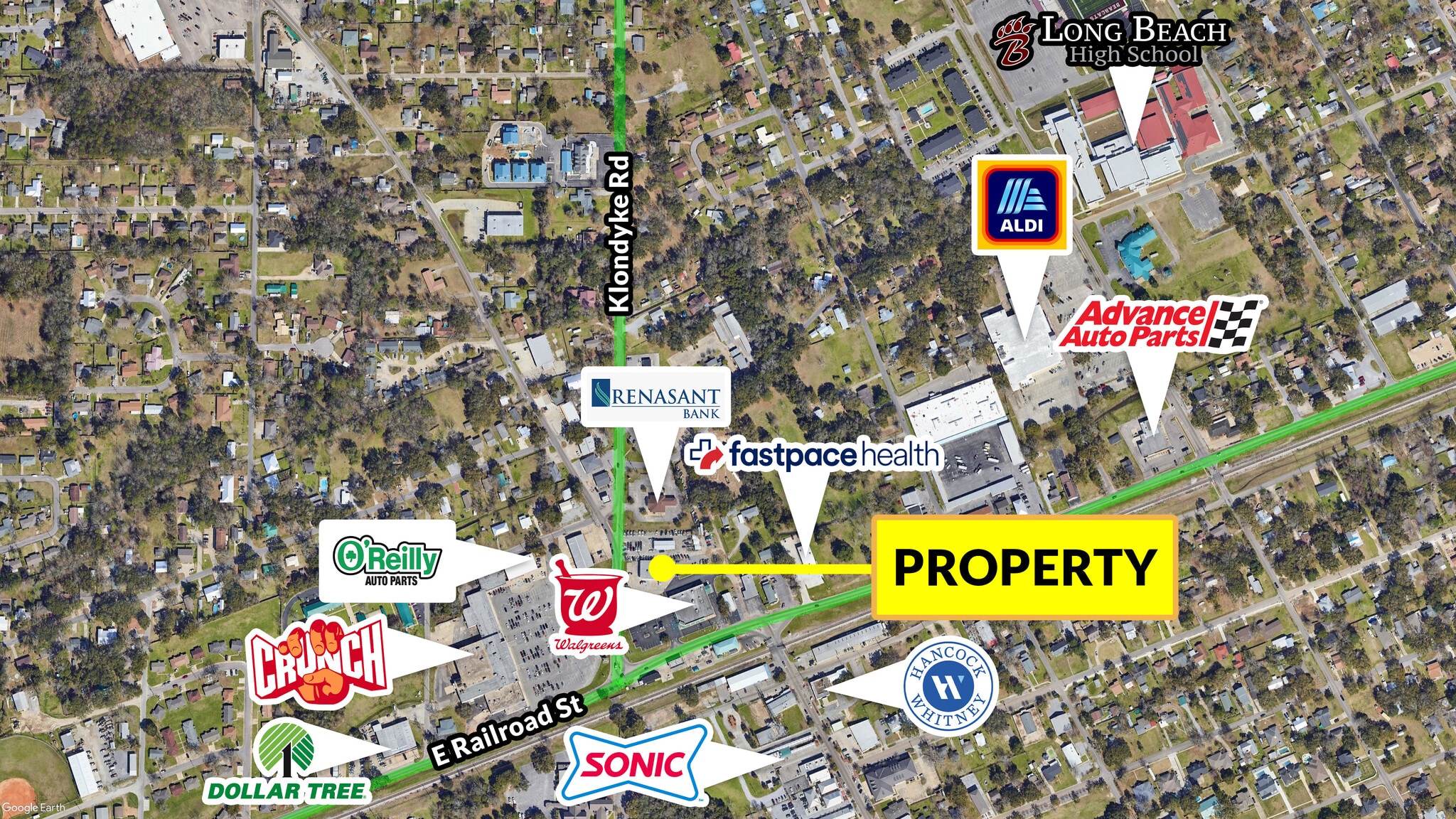 18010 Pineville Rd, Long Beach, MS for lease Aerial- Image 1 of 3