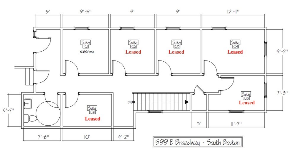 599 E Broadway, Boston, MA for lease - Screen Shot 2019-06-13 at 8.44.58 AM copy - Image 1 of 6