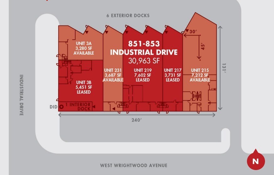 851-853 Industrial Dr, Elmhurst, IL for lease Floor Plan- Image 1 of 1