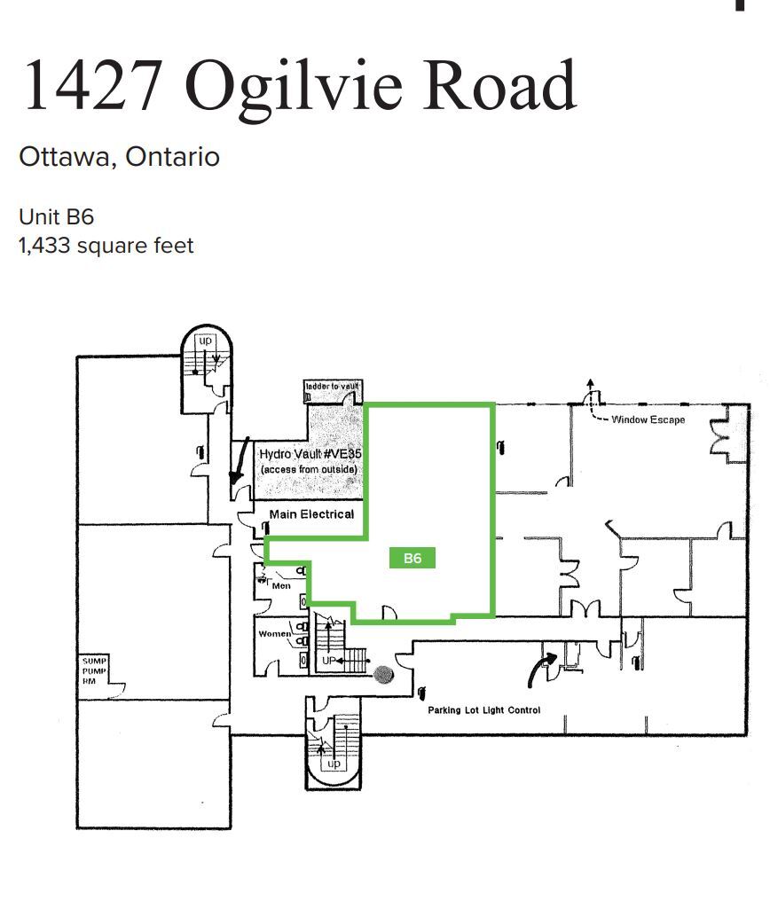 1427 Ogilvie Rd, Ottawa, ON for lease Floor Plan- Image 1 of 1