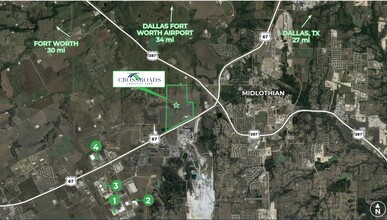 620 Crossroads Dr, Midlothian, TX - aerial  map view