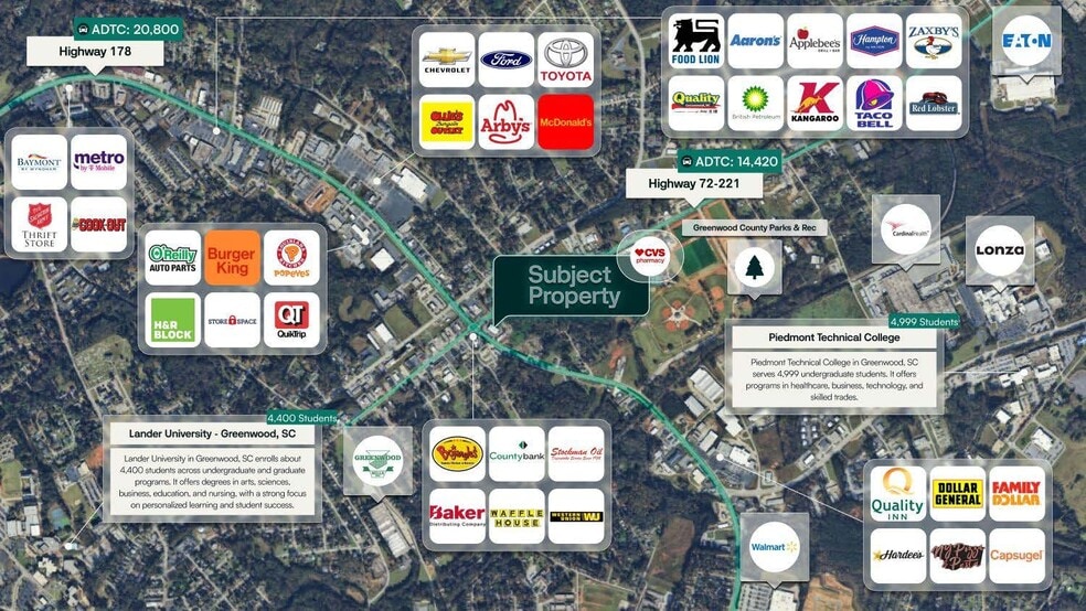 1302 Highway 72-221 East, Greenwood, SC for sale - Aerial - Image 2 of 2