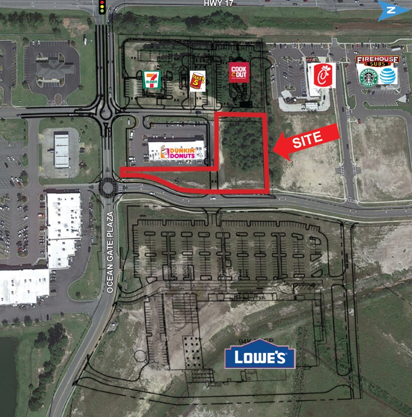 SE US 17, Leland, NC 28451 SE Corner of Hwy 17 & Ocean Gate Plaza