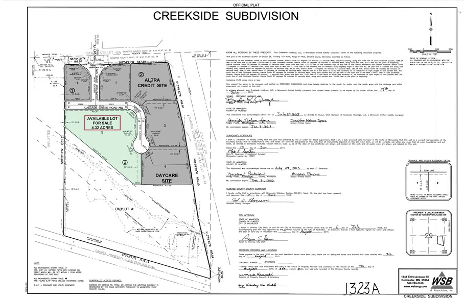 Cascade Creek NW rd, Rochester, MN for sale - Plat Map - Image 1 of 1