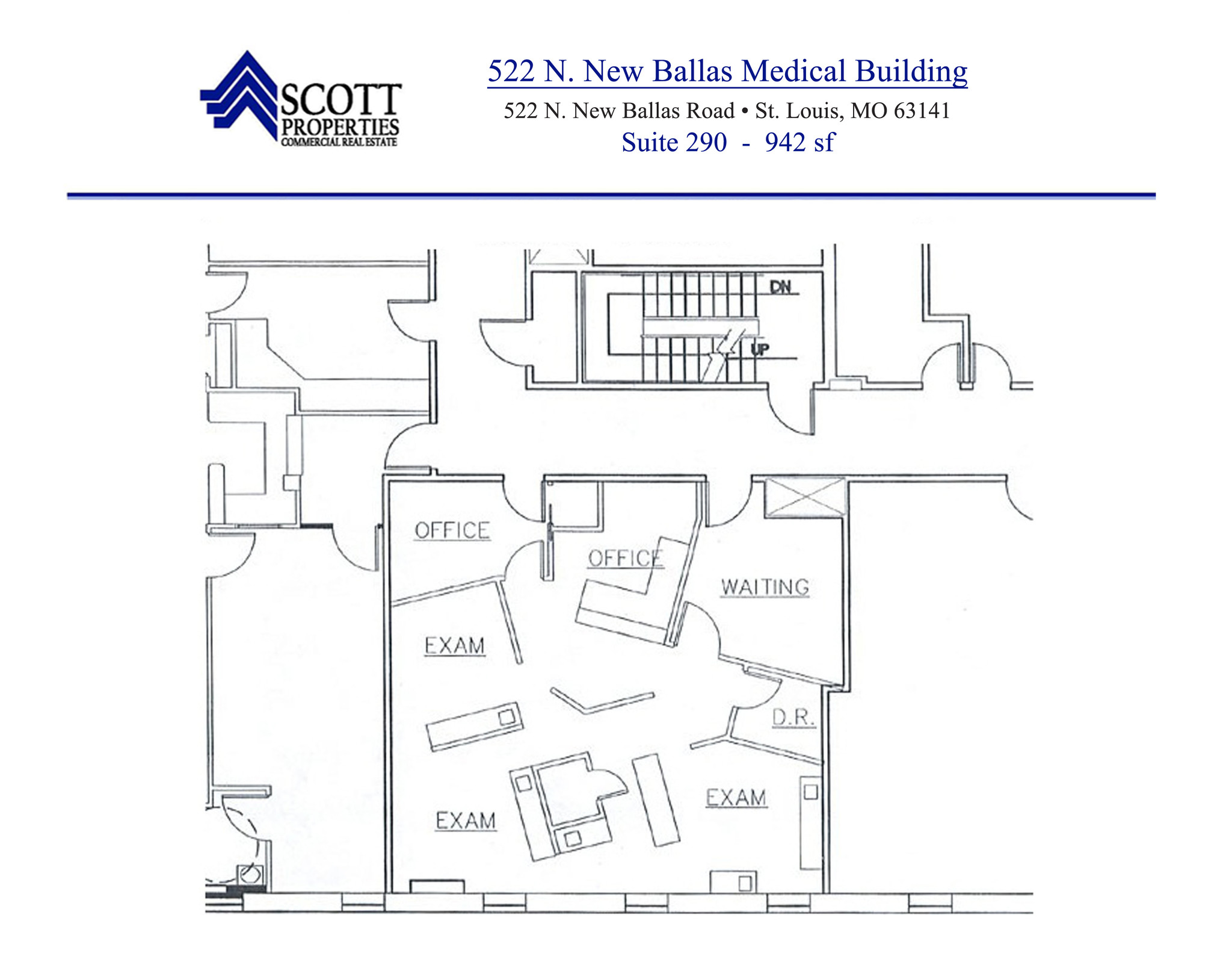 522 N New Ballas Rd, Creve Coeur, MO for lease Floor Plan- Image 1 of 1