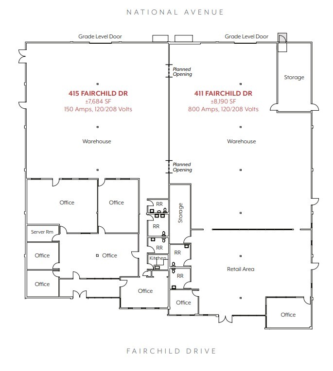 411-415 Fairchild Dr, Mountain View, CA for lease Floor Plan- Image 1 of 1