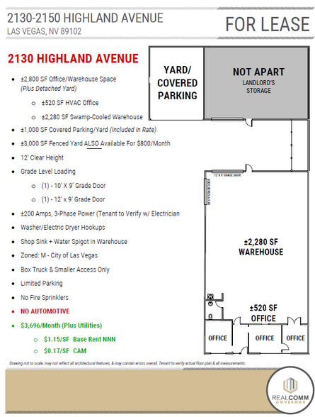 2130-2150 Highland Ave, Las Vegas, NV for lease - Floor Plan - Image 3 of 7