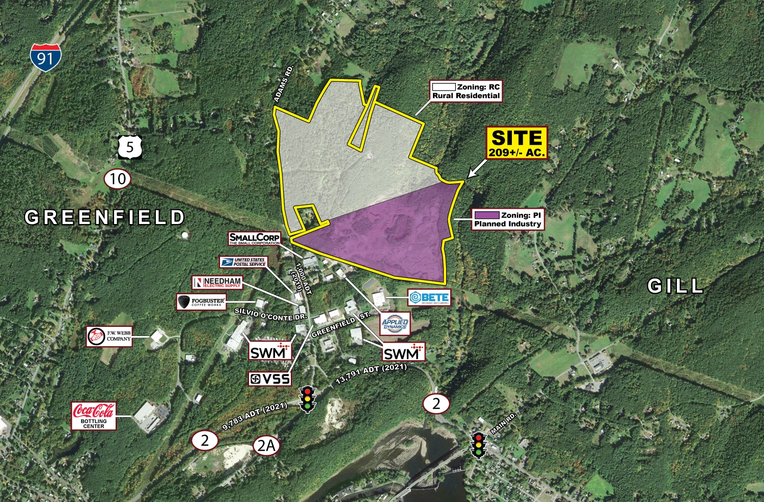 37 Butternut St, Greenfield, MA for sale Aerial- Image 1 of 2