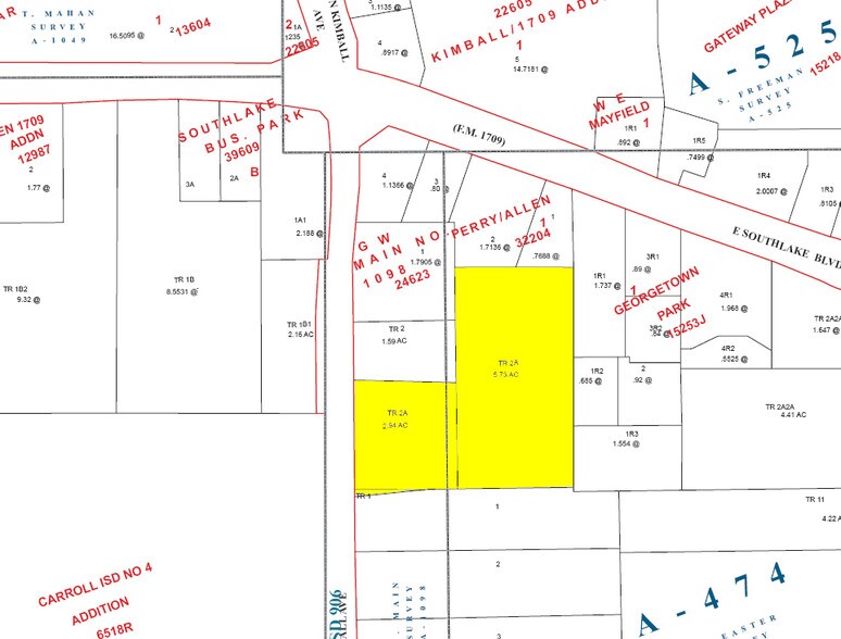 SEQ Kimball Ave & Southlake Blvd, Southlake, TX for sale - Plat Map - Image 1 of 1