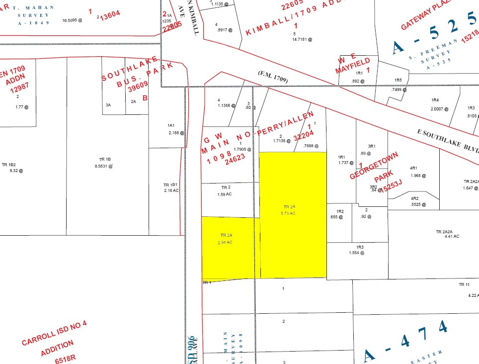 SEQ Kimball Ave & Southlake Blvd, Southlake, TX for sale Plat Map- Image 1 of 1