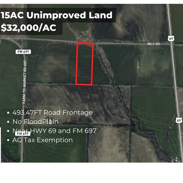 Milo Rd rd, Whitewright, TX for sale - Building Photo - Image 1 of 5