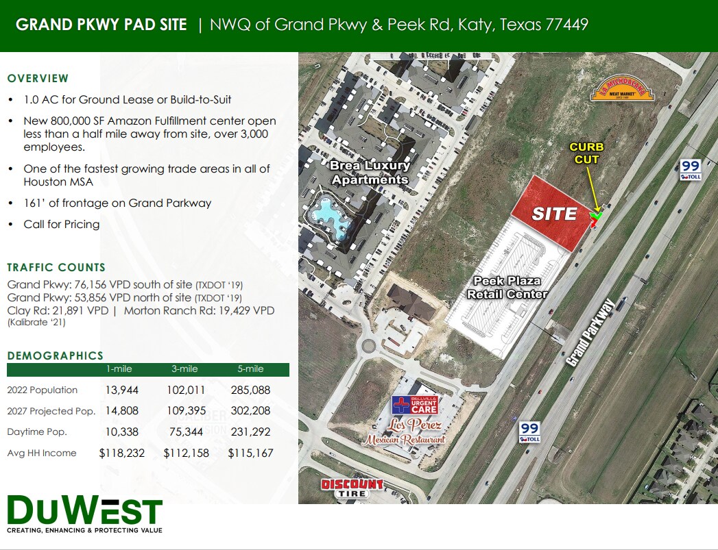 W Grand Pkwy N, Katy, TX 77449 W Grand Parkway & Peek Rd Pad Site