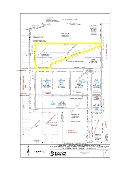 602 Edgewood Street, Marshalltown, IA for sale - Plat Map - Image 1 of 1