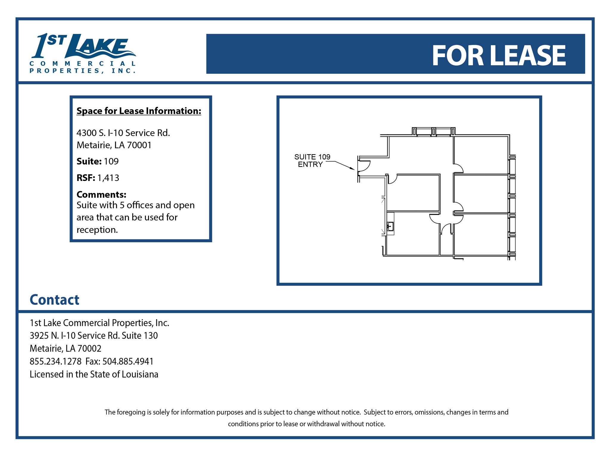 4300 S I-10 Service Rd, Metairie, LA for lease Floor Plan- Image 1 of 1