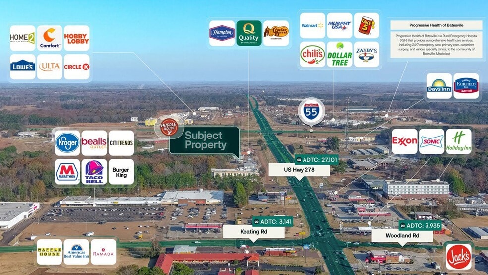 147 Lakewood Dr, Batesville, MS for sale - Aerial - Image 2 of 3