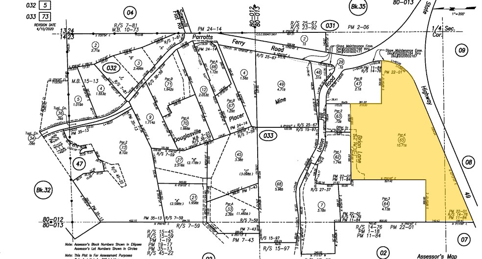 Parrots Ferry Rd, Sonora, CA for sale - Plat Map - Image 1 of 1