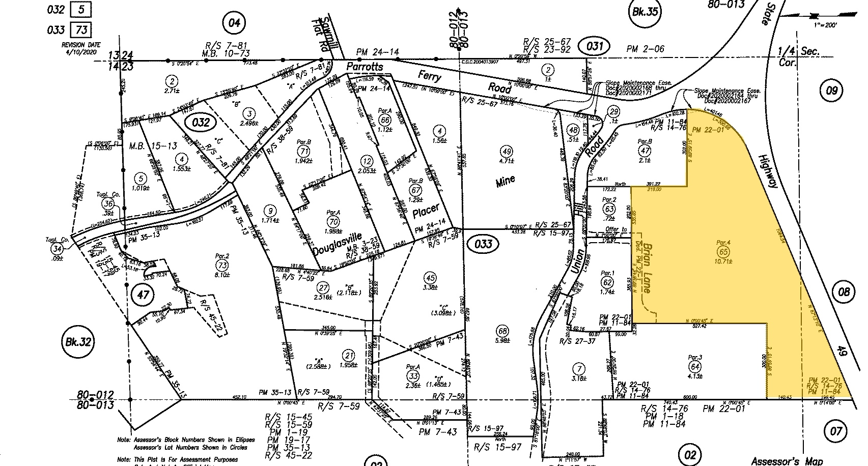 Parrots Ferry Rd, Sonora, CA for sale Plat Map- Image 1 of 2