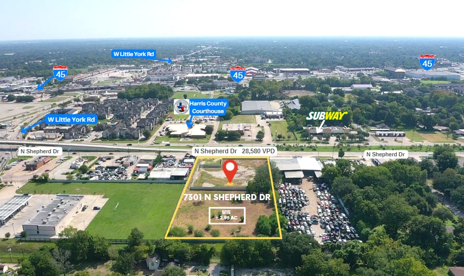 7301 N Shepherd Dr, Houston, TX for sale - Aerial - Image 1 of 6