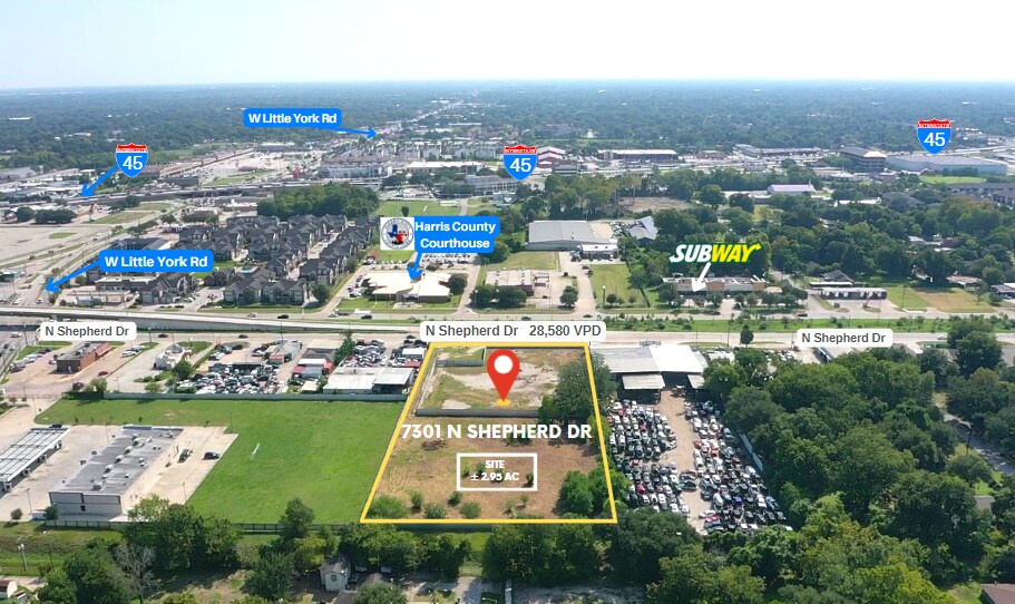 7301 N Shepherd Dr, Houston, TX for sale Aerial- Image 1 of 7