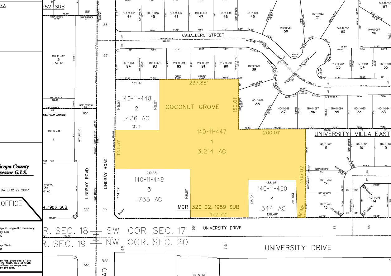 2820 E University Dr, Mesa, AZ for sale Plat Map- Image 1 of 1