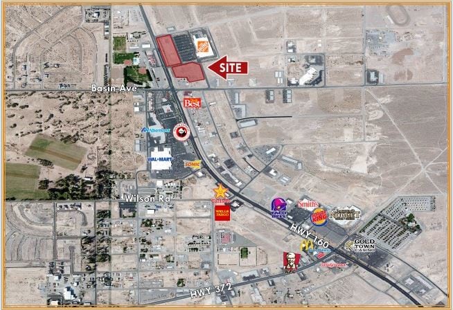 Map Of Pahrump Nevada Nec Highway 160 & Basin, Pahrump, Nv, Pahrump, United States | Commercial  Land Plot For Sale | 7.39 Acres | P.o.a.