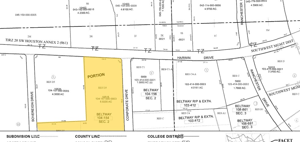 5803 Sovereign Dr, Houston, TX for lease - Plat Map - Image 3 of 3