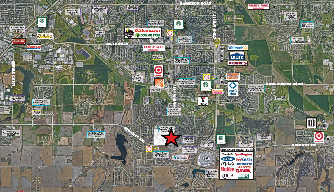 Lot 74-85, Papillion, NE for sale Aerial- Image 1 of 4