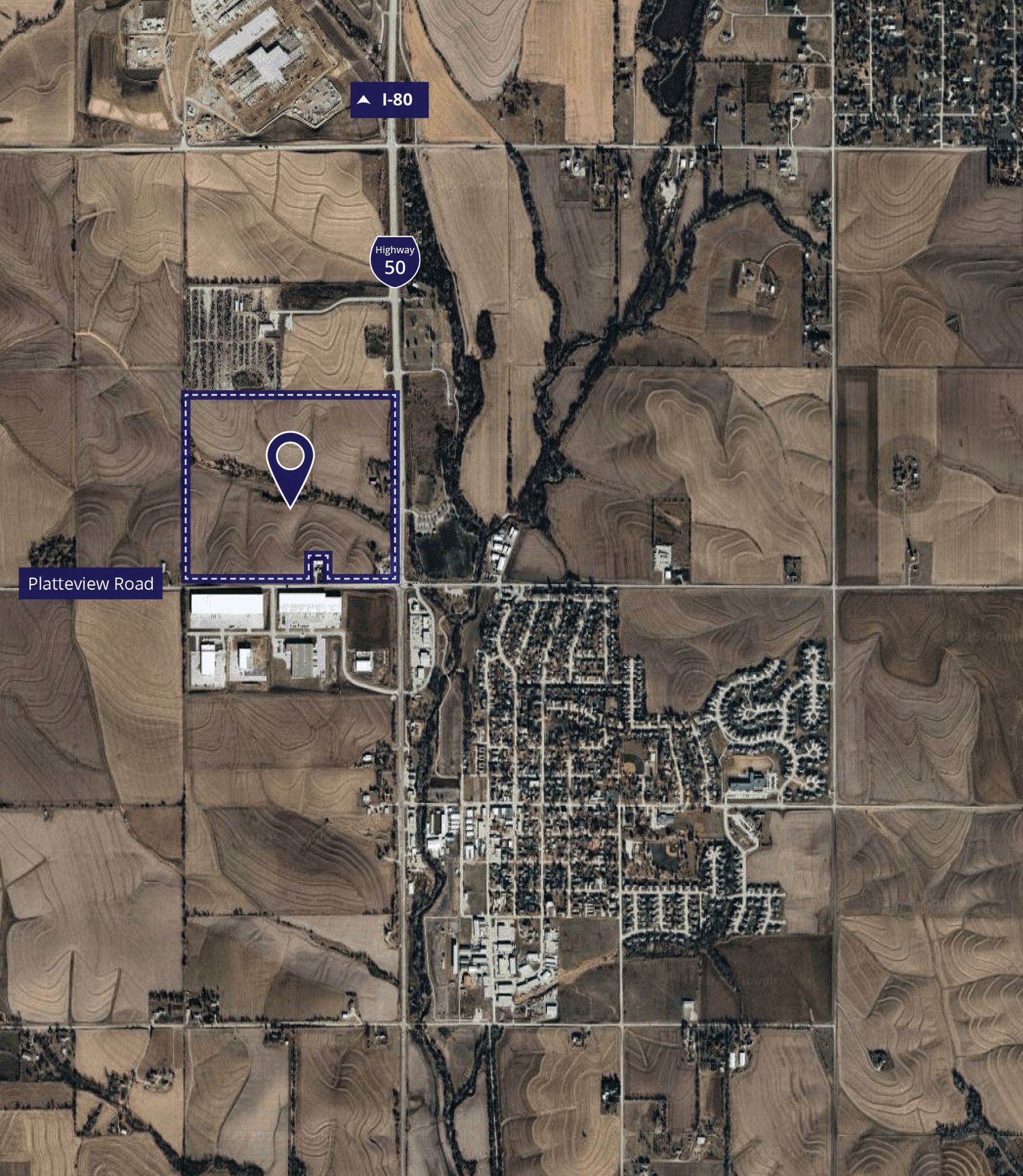 NWC Highway 50 & Platteview Rd, Springfield, NE for sale Aerial- Image 1 of 3