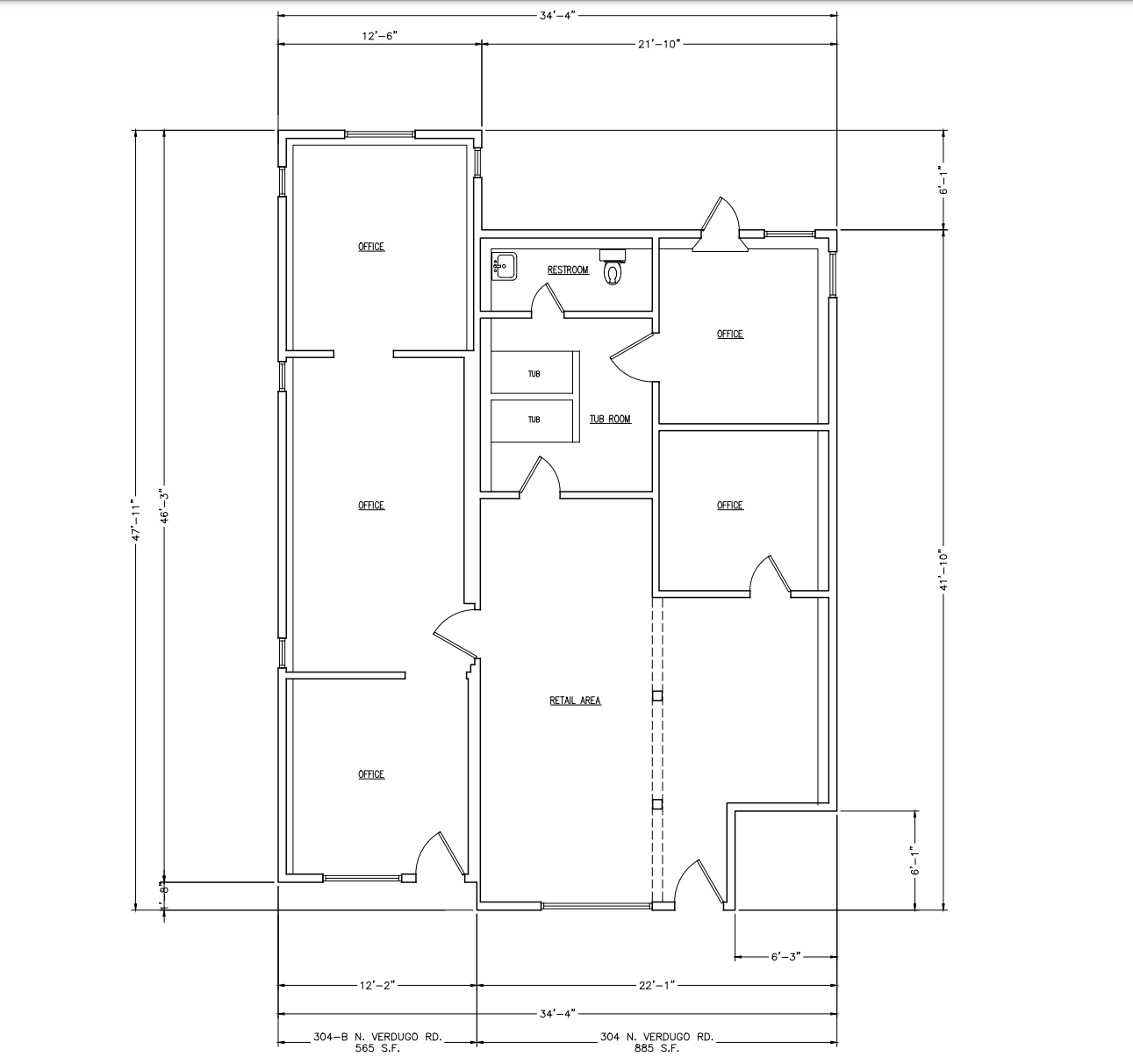 304 N Verdugo Rd, Glendale, CA for lease Floor Plan- Image 1 of 1