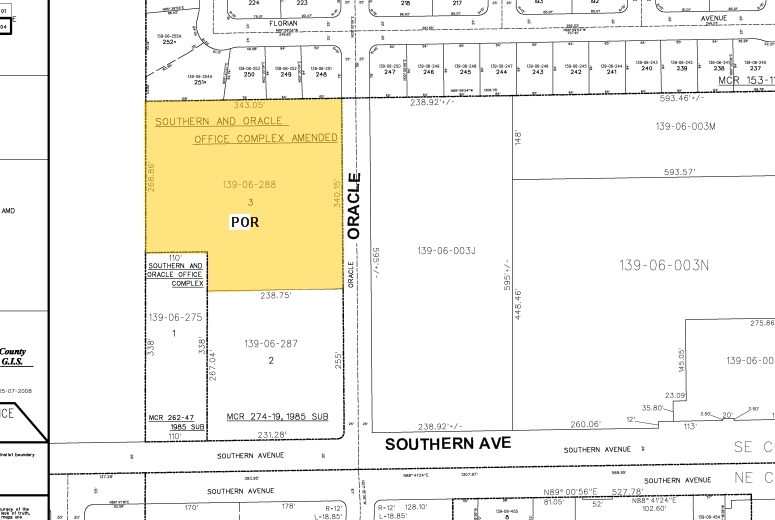 1818 E Southern Ave, Mesa, AZ for lease - Plat Map - Image 2 of 7