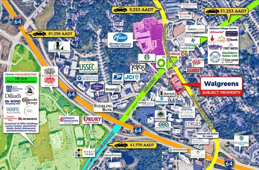 917 Chesterfield Pky E, Chesterfield, MO for sale - Aerial - Image 2 of 3