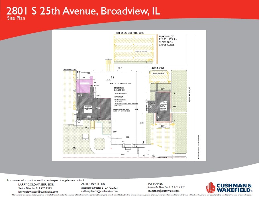 2801-2805 S 25th Ave, Broadview, IL for sale Site Plan- Image 1 of 1