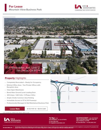 More details for 555 W Allen Ave, San Dimas, CA - Industrial for Lease