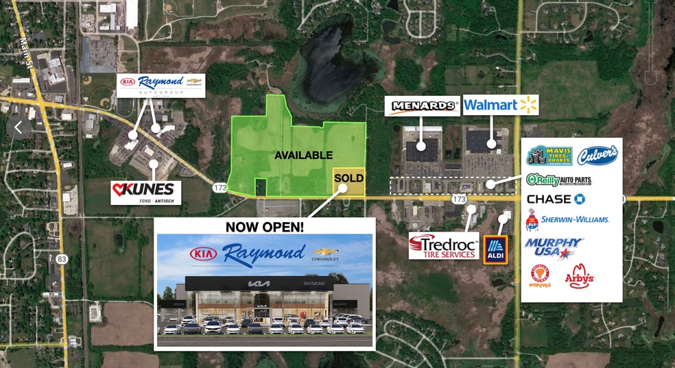 IL Route 173 & Brown Rd, Antioch, IL for sale - Aerial - Image 2 of 5