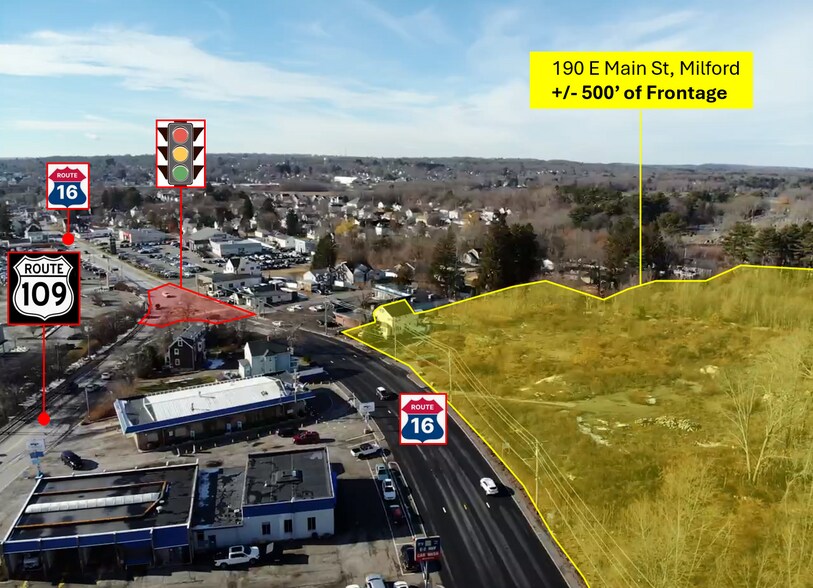 190 E Main St, Milford, MA for lease - Aerial - Image 2 of 7