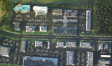 Hwy 12 76th St, Lacombe, AB - AERIAL  map view