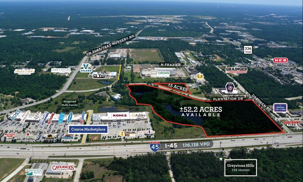 I 45 Drennan Rd Conroe Tx 77303 Commercial Property For 57 2 Acres Of Commercial Land In Conroe Tx
