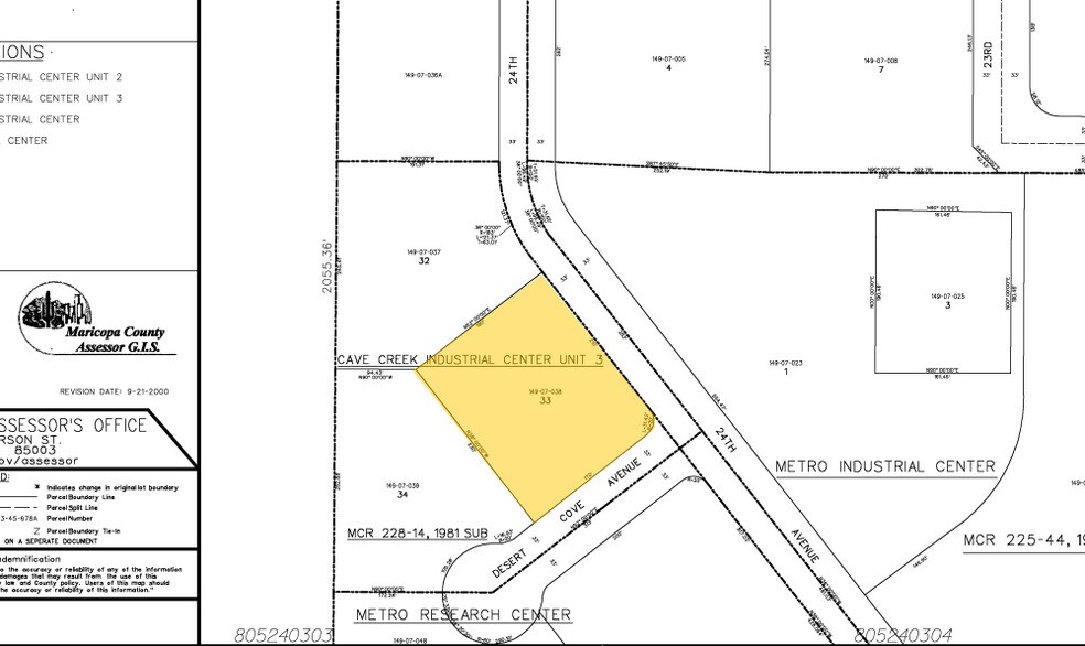11042 N 24th Ave, Phoenix, AZ for lease - Plat Map - Image 2 of 6